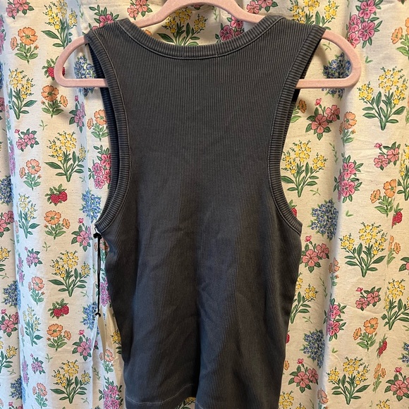 Agolde Gray Ribbed Tank Top - Picture 5 of 5
